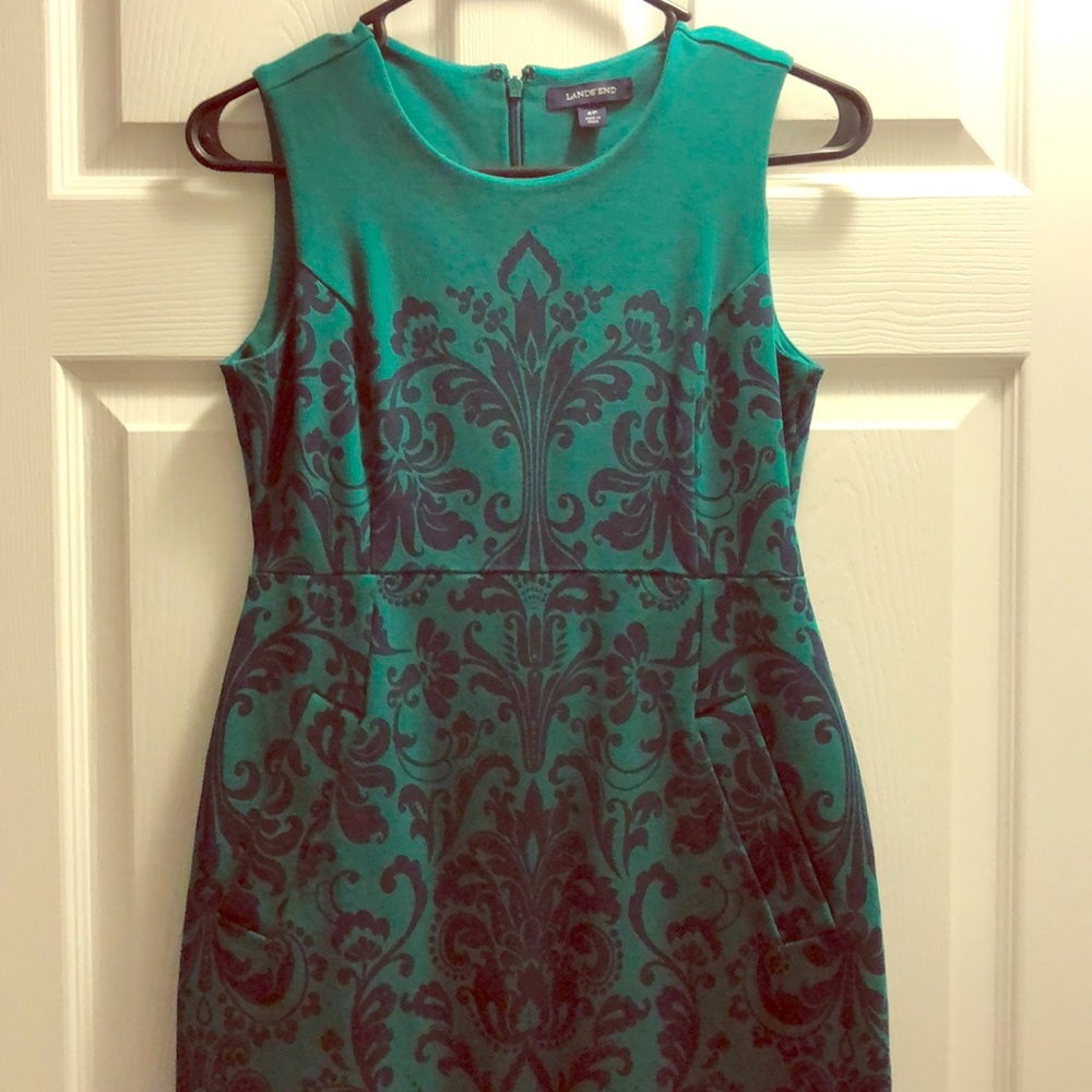 Lands end 4P green dress